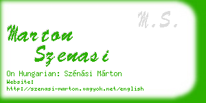marton szenasi business card